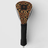 Zwarte goudmonogram initiaal golfheadcover (Voorkant)