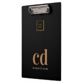 Zwarte goudmonogram initiaal logo klembord (Links)