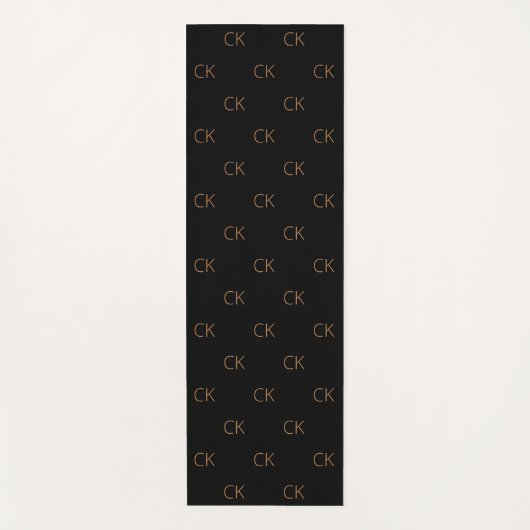 Zwarte goudmonogram initiaal moderne elegant yogamat (Voorkant)