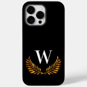 Zwarte goudmonogram initiaal naam baard Case-Mate iPhone case (Achterkant)