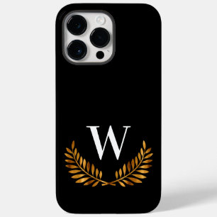 Zwarte goudmonogram initiaal naam baard Case-Mate iPhone 14 pro max hoesje