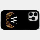 Zwarte goudmonogram initiaal naam baard Case-Mate iPhone case (Achterkant (horizontaal))