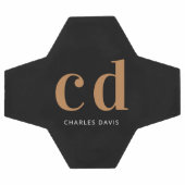 Zwarte goudmonogram initiaal voetbal (Enkel)