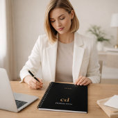 Zwarte goudmonogram initialen 2023 planner