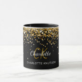 Zwarte goudmonogram mok (Midden)