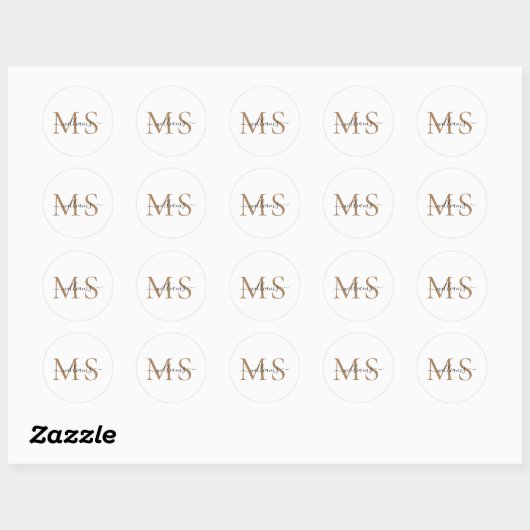 Zwarte & goudmonogram Naam Weddenschap Klassieke R Ronde Sticker (Vel)