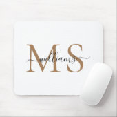 Zwarte & goudmonogram Naam Weddenschap Muismat (Met muis)