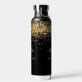 Zwarte goudmonogram waterfles (Links)