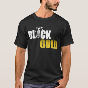 Zwarte goudolie t-shirt