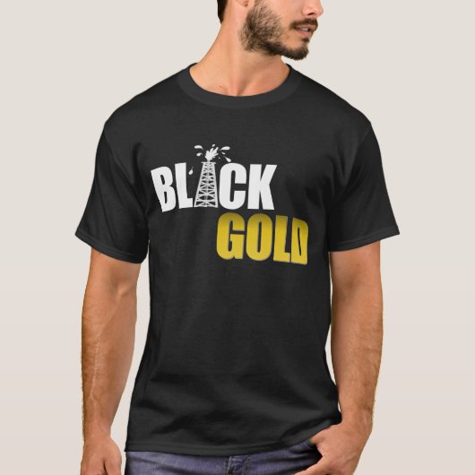 Zwarte goudolie t-shirt (Voorkant)
