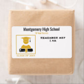 Zwarte goudpapieren label voor middelbare school (Insitu)