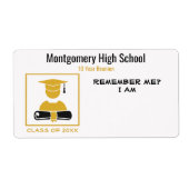 Zwarte goudpapieren label voor middelbare school (Voorkant)