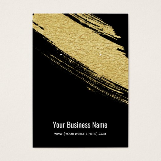 Zwarte goudpenseel met schermkaarten visitekaartje (Voorkant)