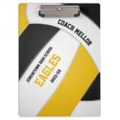 zwarte goudplodkleuren volleybalcoach klembord (Voorkant)