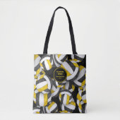 zwarte goudplodkleuren volleybalcoach tote bag (Voorkant)