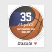 zwarte goudploeg kleuren kinder basketbalsticker sticker (Vel)