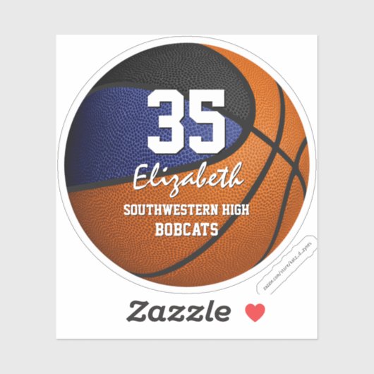 zwarte goudploeg kleuren kinder basketbalsticker sticker (Vel)