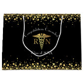 Zwarte goudprijs van de verpleegschool groot cadeauzakje (Voorkant)