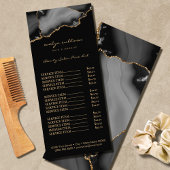 zwarte goudprijslijst - rackkaart reclamekaart