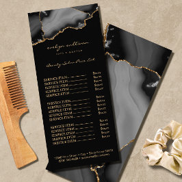 zwarte goudprijslijst - rackkaart reclamekaart