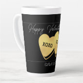 zwarte goudroze valentijn, gezoet voor paar latte mok (Linkerhoek)