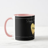 zwarte goudroze valentijn, gezoet voor paar mok (Links)