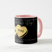 zwarte goudroze valentijn, gezoet voor paar mok (Voorkant rechts)