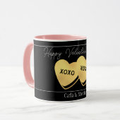 zwarte goudroze valentijn, gezoet voor paar mok (Voorkant links)