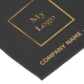 Zwarte goudsalon logo korte tafelloper (Hoek)