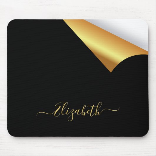 Zwarte goudscheurtje, moderne elegante naam weghal muismat (Voorkant)