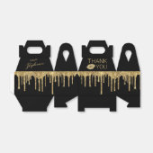 Zwarte goudschijven op feestdag Hartelijk dank Bedankdoosjes (Uitgevouwen)