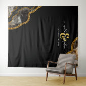 Zwarte Goudse Agaat Geode Trouw Achtergrond Banner Wandkleed (In Situ (horizontaal))