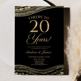 Zwarte Goudse Agaten 20e Huwelijksjubileum Feest Kaart