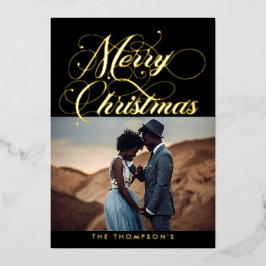  zwarte goudsmeuisKerstfeestdag met Folie voor ker Folie Feestdagenkaart