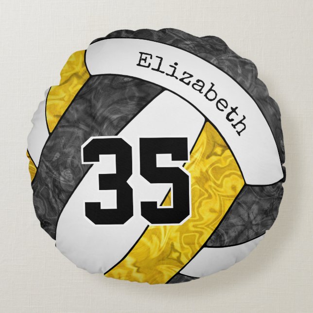 zwarte goudsportploeg kent meisjes volleybal rond kussen (Voorkant)