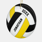 zwarte goudsportploeg kent volleybal keramisch ornament (Links)