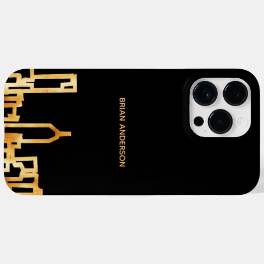 zwarte goudstad skyline zakelijk onroerend goed Case-Mate iPhone case (Achterkant (horizontaal))