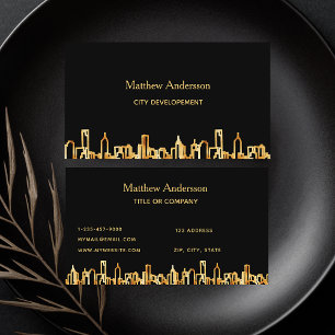 Zwarte goudstedenskyline visitekaartje