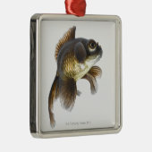 Zwarte goudvis (Carassius auratus) 2 Metalen Ornament (Rechts)