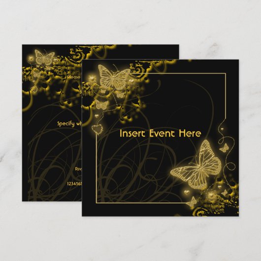 Zwarte goudvlinder kaart (Voorkant / Achterkant)