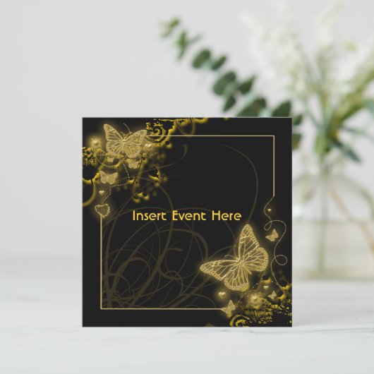 Zwarte goudvlinder kaart (Staand voorkant)