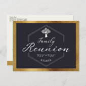 Zwarte goudvoorraad van de moderne reeks sparen de uitnodiging briefkaart (Voorkant / Achterkant)