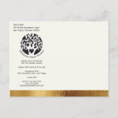 Zwarte goudvoorraad van de moderne reeks sparen de uitnodiging briefkaart (Achterkant)