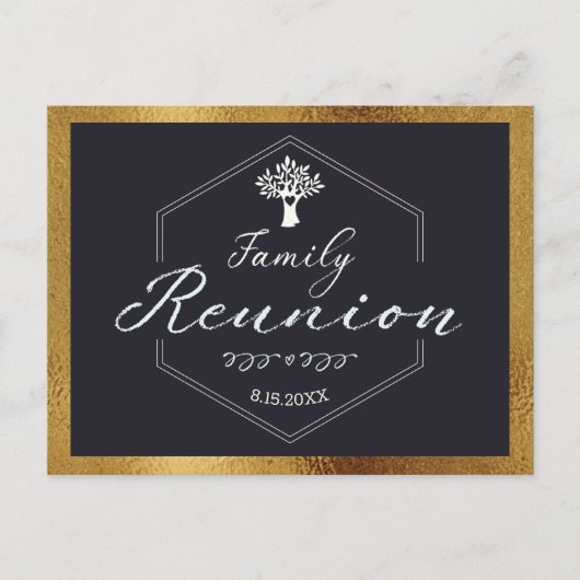 Zwarte goudvoorraad van de moderne reeks sparen de uitnodiging briefkaart (Voorkant)