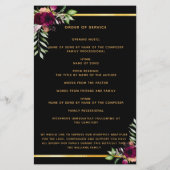 Zwarte goudvuurfoto's begrafenisprogramma (Achterkant)