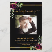 Zwarte goudvuurfoto's begrafenisprogramma (Voorkant)