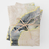 Zwarte goudWaterverf Alcohol Ink Sparkly Glitter Inpakpapier Vel (In situ)