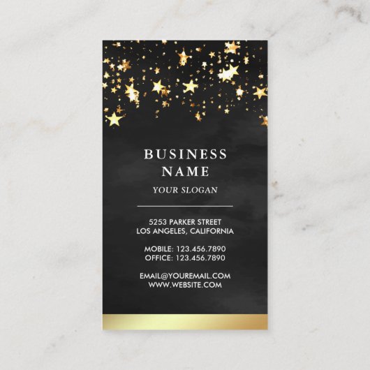 Zwarte goudWaterverf Kleurrijk vruchtensap Glass Visitekaartje (Achterkant)