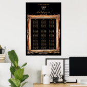 zwarte & goudwedijskaart poster (Thuiskantoor)