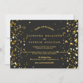 Zwarte goudweduwschap met Confetti in de vorm van  Kaart (Achterkant)